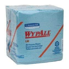 WypAll - L40 1/4 Fold General Purpose Wipes - Poly Pack, 12" x 12-1/2" Sheet Size, Blue - Apex Tool & Supply