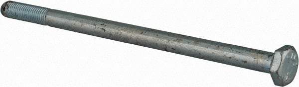 Made in USA - 1/4-28 UNF, 4-1/2" Length Under Head Hex Head Cap Screw - Partially Threaded, Grade 5 Steel, Zinc-Plated Finish, 7/16" Hex - Apex Tool & Supply