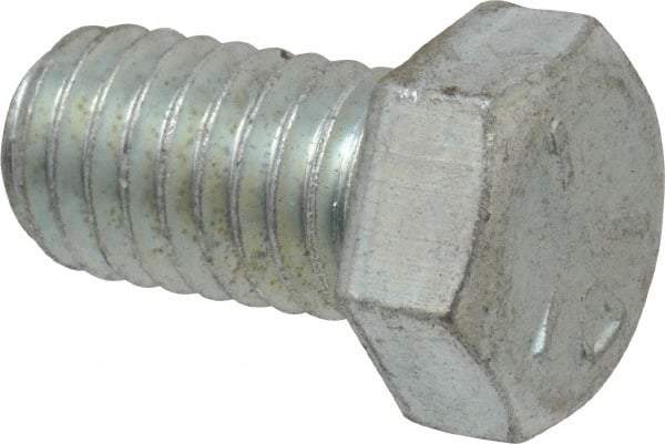 Made in USA - 7/16-14 UNC, 3/4" Length Under Head Hex Head Cap Screw - Fully Threaded, Grade 5 Steel, Zinc-Plated Finish, 5/8" Hex - Apex Tool & Supply