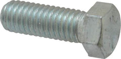 Made in USA - 7/16-14 UNC, 1-1/4" Length Under Head Hex Head Cap Screw - Fully Threaded, Grade 5 Steel, Zinc-Plated Finish, 5/8" Hex - Apex Tool & Supply