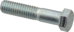 Made in USA - 7/16-14 UNC, 2" Length Under Head Hex Head Cap Screw - Partially Threaded, Grade 5 Steel, Zinc-Plated Finish, 5/8" Hex - Apex Tool & Supply