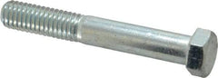 Made in USA - 7/16-14 UNC, 3" Length Under Head Hex Head Cap Screw - Partially Threaded, Grade 5 Steel, Zinc-Plated Finish, 5/8" Hex - Apex Tool & Supply