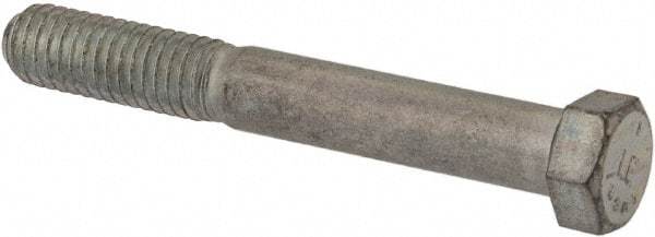 Made in USA - 7/16-14 UNC, 3-1/4" Length Under Head Hex Head Cap Screw - Partially Threaded, Grade 5 Steel, Zinc-Plated Finish, 5/8" Hex - Apex Tool & Supply
