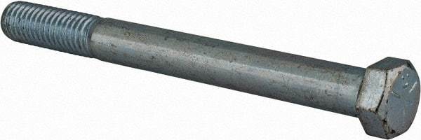 Made in USA - 7/16-14 UNC, 4-1/2" Length Under Head Hex Head Cap Screw - Partially Threaded, Grade 5 Steel, Zinc-Plated Finish, 5/8" Hex - Apex Tool & Supply
