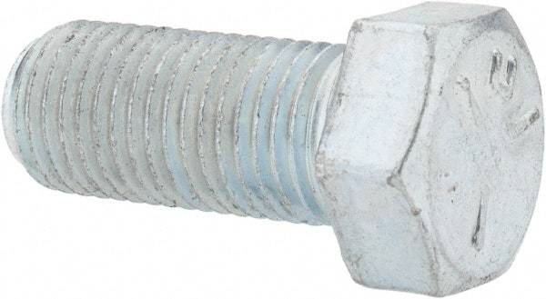 Made in USA - 7/16-20 UNF, 1" Length Under Head Hex Head Cap Screw - Fully Threaded, Grade 5 Steel, Zinc-Plated Finish, 5/8" Hex - Apex Tool & Supply