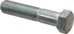 Made in USA - 7/16-20 UNF, 2" Length Under Head Hex Head Cap Screw - Partially Threaded, Grade 5 Steel, Zinc-Plated Finish, 5/8" Hex - Apex Tool & Supply