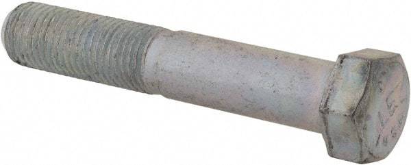 Made in USA - 7/16-20 UNF, 2-1/2" Length Under Head Hex Head Cap Screw - Partially Threaded, Grade 5 Steel, Zinc-Plated Finish, 5/8" Hex - Apex Tool & Supply