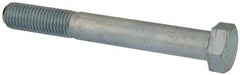 Made in USA - 7/8-9 UNC, 7" Length Under Head Hex Head Cap Screw - Partially Threaded, Grade 5 Steel, Zinc-Plated Finish, 1-5/16" Hex - Apex Tool & Supply