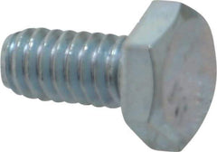 Value Collection - 1/4-20 UNC, 1/2" Length Under Head Hex Head Cap Screw - Fully Threaded, Grade 2 Steel, Zinc-Plated Finish, 7/16" Hex - Apex Tool & Supply