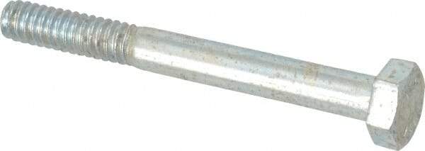 Value Collection - 1/4-20 UNC, 2-1/4" Length Under Head Hex Head Cap Screw - Partially Threaded, Grade 2 Steel, Zinc-Plated Finish, 7/16" Hex - Apex Tool & Supply
