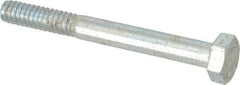 Value Collection - 1/4-20 UNC, 2-1/4" Length Under Head Hex Head Cap Screw - Partially Threaded, Grade 2 Steel, Zinc-Plated Finish, 7/16" Hex - Apex Tool & Supply