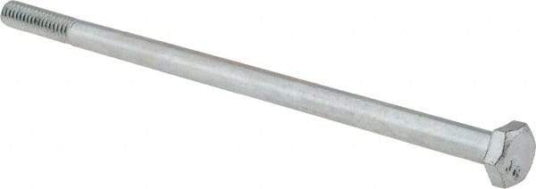 Value Collection - 1/4-20 UNC, 5-1/2" Length Under Head Hex Head Cap Screw - Partially Threaded, Grade 2 Steel, Zinc-Plated Finish, 7/16" Hex - Apex Tool & Supply