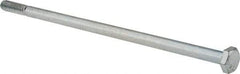 Value Collection - 1/4-20 UNC, 6" Length Under Head Hex Head Cap Screw - Partially Threaded, Grade 2 Steel, Zinc-Plated Finish, 7/16" Hex - Apex Tool & Supply
