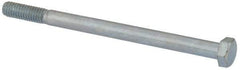 Value Collection - 5/16-18 UNC, 4-1/2" Length Under Head Hex Head Cap Screw - Partially Threaded, Grade 2 Steel, Zinc-Plated Finish, 1/2" Hex - Apex Tool & Supply