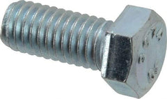 Value Collection - 3/8-16 UNC, 7/8" Length Under Head Hex Head Cap Screw - Fully Threaded, Grade 2 Steel, Zinc-Plated Finish, 9/16" Hex - Apex Tool & Supply