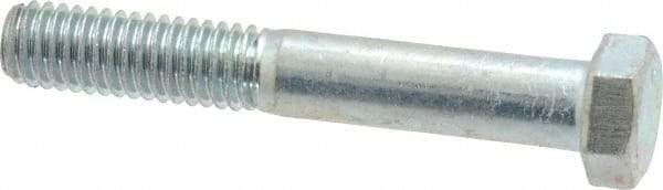 Value Collection - 3/8-16 UNC, 2-1/2" Length Under Head Hex Head Cap Screw - Partially Threaded, Grade 2 Steel, Zinc-Plated Finish, 9/16" Hex - Apex Tool & Supply