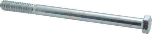 Value Collection - 3/8-16 UNC, 5" Length Under Head Hex Head Cap Screw - Partially Threaded, Grade 2 Steel, Zinc-Plated Finish, 9/16" Hex - Apex Tool & Supply