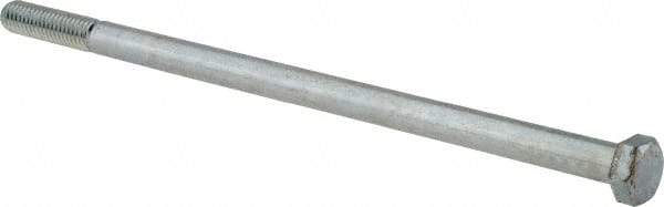 Value Collection - 3/8-16 UNC, 8" Length Under Head Hex Head Cap Screw - Grade 2 Steel, Zinc-Plated Finish, 9/16" Hex - Apex Tool & Supply
