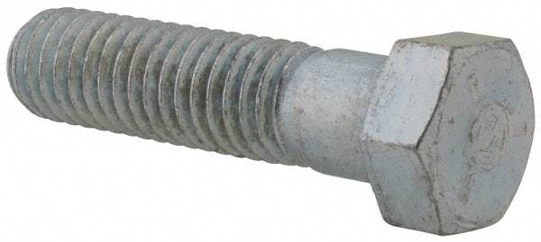 Value Collection - 7/16-14 UNC, 1-3/4" Length Under Head Hex Head Cap Screw - Partially Threaded, Grade 2 Steel, Zinc-Plated Finish, 5/8" Hex - Apex Tool & Supply