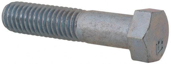Value Collection - 7/16-14 UNC, 2" Length Under Head Hex Head Cap Screw - Partially Threaded, Grade 2 Steel, Zinc-Plated Finish, 5/8" Hex - Apex Tool & Supply