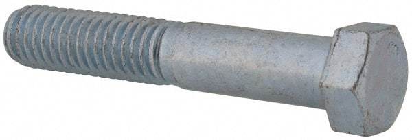 Value Collection - 7/16-14 UNC, 2-1/2" Length Under Head Hex Head Cap Screw - Partially Threaded, Grade 2 Steel, Zinc-Plated Finish, 5/8" Hex - Apex Tool & Supply
