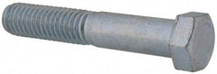 Value Collection - 7/16-14 UNC, 2-1/2" Length Under Head Hex Head Cap Screw - Partially Threaded, Grade 2 Steel, Zinc-Plated Finish, 5/8" Hex - Apex Tool & Supply