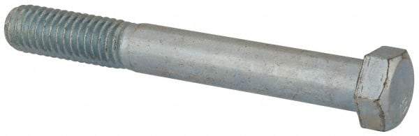 Value Collection - 7/16-14 UNC, 3-1/2" Length Under Head Hex Head Cap Screw - Partially Threaded, Grade 2 Steel, Zinc-Plated Finish, 5/8" Hex - Apex Tool & Supply