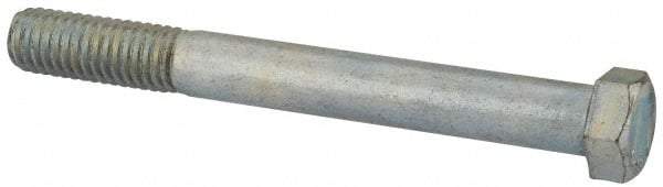 Value Collection - 7/16-14 UNC, 4" Length Under Head Hex Head Cap Screw - Partially Threaded, Grade 2 Steel, Zinc-Plated Finish, 5/8" Hex - Apex Tool & Supply