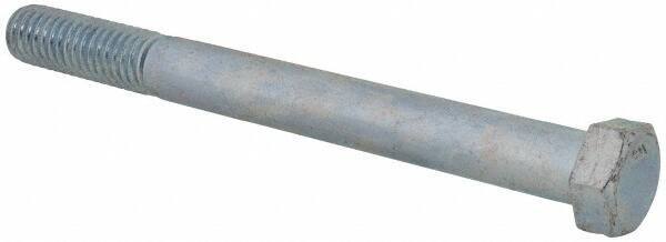 Value Collection - 7/16-14 UNC, 4-1/2" Length Under Head Hex Head Cap Screw - Partially Threaded, Grade 2 Steel, Zinc-Plated Finish, 5/8" Hex - Apex Tool & Supply