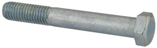 Value Collection - 1/2-13 UNC, 3-3/4" Length Under Head Hex Head Cap Screw - Partially Threaded, Grade 2 Steel, Zinc-Plated Finish, 3/4" Hex - Apex Tool & Supply