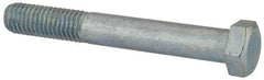 Value Collection - 1/2-13 UNC, 3-3/4" Length Under Head Hex Head Cap Screw - Partially Threaded, Grade 2 Steel, Zinc-Plated Finish, 3/4" Hex - Apex Tool & Supply