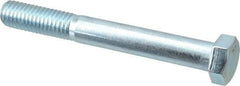 Value Collection - 1/2-13 UNC, 4" Length Under Head Hex Head Cap Screw - Partially Threaded, Grade 2 Steel, Zinc-Plated Finish, 3/4" Hex - Apex Tool & Supply