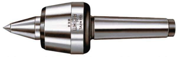 Rohm - MT6 Taper Shank, 4.134" Head Diam 5,512 Lb Capacity Live Center - 2,600 Max RPM, 3.217" Head Length, 1.9685" Point Diam, 3.071" Point Len, 5,500 Lb Max Workpc, 13.976" OAL, Long Point - Apex Tool & Supply