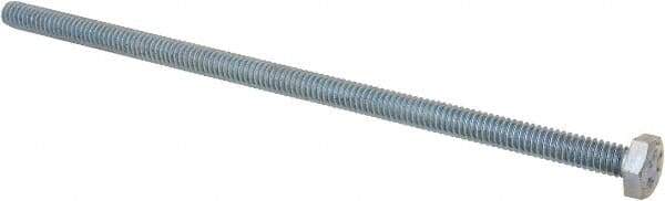 Value Collection - 1/4-20 UNC, 6" Length Under Head Hex Head Cap Screw - Fully Threaded, Grade 2 Steel, Zinc-Plated Finish, 7/16" Hex - Apex Tool & Supply