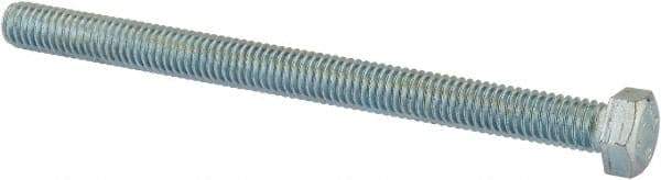 Value Collection - 3/8-16 UNC, 5" Length Under Head Hex Head Cap Screw - Fully Threaded, Grade 2 Steel, Zinc-Plated Finish, 9/16" Hex - Apex Tool & Supply
