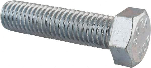 Value Collection - 1/2-13 UNC, 2" Length Under Head Hex Head Cap Screw - Fully Threaded, Grade 2 Steel, Zinc-Plated Finish, 3/4" Hex - Apex Tool & Supply