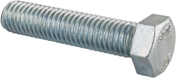 Value Collection - 1/2-13 UNC, 2-1/4" Length Under Head Hex Head Cap Screw - Fully Threaded, Grade 2 Steel, Zinc-Plated Finish, 3/4" Hex - Apex Tool & Supply