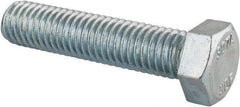 Value Collection - 1/2-13 UNC, 2-1/4" Length Under Head Hex Head Cap Screw - Fully Threaded, Grade 2 Steel, Zinc-Plated Finish, 3/4" Hex - Apex Tool & Supply