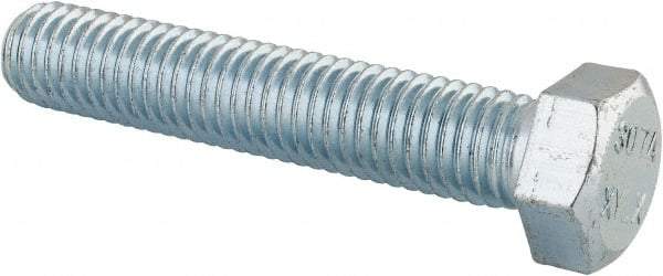 Value Collection - 1/2-13 UNC, 2-3/4" Length Under Head Hex Head Cap Screw - Fully Threaded, Grade 2 Steel, Zinc-Plated Finish, 3/4" Hex - Apex Tool & Supply