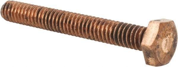 Value Collection - 1/4-20 UNC, 2" Length Under Head Hex Head Cap Screw - Silicon Bronze, 7/16" Hex - Apex Tool & Supply