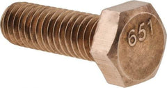 Value Collection - 5/8-11 UNC 6" Length Under Head Hex Head Cap Screw - Partially Threaded, Grade 8 Silicon Bronze, Uncoated, 5/8" Hex - Apex Tool & Supply