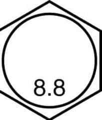 Value Collection - M10x1.00mm Metric Fine, 45mm Length Under Head Hex Head Cap Screw - Partially Threaded, Grade 8.8 Steel, Uncoated, 17mm Hex - Apex Tool & Supply