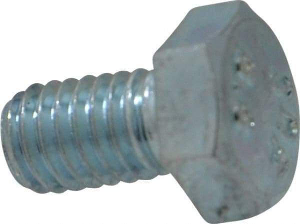 Value Collection - M6x1.00mm Metric Coarse, 10mm Length Under Head Hex Head Cap Screw - Fully Threaded, Grade 8.8 Steel, Zinc-Plated Finish, 10mm Hex - Apex Tool & Supply
