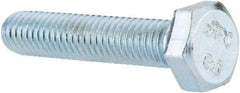 Value Collection - M6x1.00mm Metric Coarse, 30mm Length Under Head Hex Head Cap Screw - Fully Threaded, Grade 8.8 Steel, Zinc-Plated Finish, 10mm Hex - Apex Tool & Supply