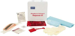 North - 17 Piece, 1 Person, Bloodborne Pathogen Kit - 9-1/2" Wide x 2-5/8" Deep x 9-1/2" High, Plastic Case - Apex Tool & Supply