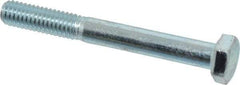 Value Collection - M6x1.00mm Metric Coarse, 50mm Length Under Head Hex Head Cap Screw - Partially Threaded, Grade 8.8 Steel, Zinc-Plated Finish, 10mm Hex - Apex Tool & Supply