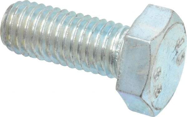 Value Collection - M10x1.50mm Metric Coarse, 25mm Length Under Head Hex Head Cap Screw - Fully Threaded, Grade 8.8 Steel, Zinc-Plated Finish, 17mm Hex - Apex Tool & Supply