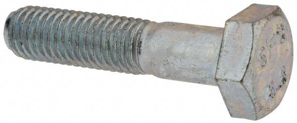 Value Collection - M10x1.50mm Metric Coarse, 45mm Length Under Head Hex Head Cap Screw - Partially Threaded, Grade 8.8 Steel, Zinc-Plated Finish, 17mm Hex - Apex Tool & Supply