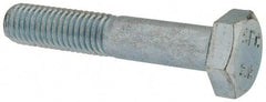 Value Collection - M10x1.50mm Metric Coarse, 55mm Length Under Head Hex Head Cap Screw - Partially Threaded, Grade 8.8 Steel, Zinc-Plated Finish, 17mm Hex - Apex Tool & Supply