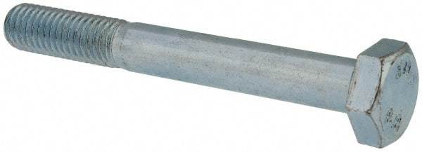 Value Collection - M10x1.50mm Metric Coarse, 80mm Length Under Head Hex Head Cap Screw - Partially Threaded, Grade 8.8 Steel, Zinc-Plated Finish, 17mm Hex - Apex Tool & Supply